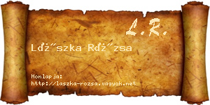 Lászka Rózsa névjegykártya